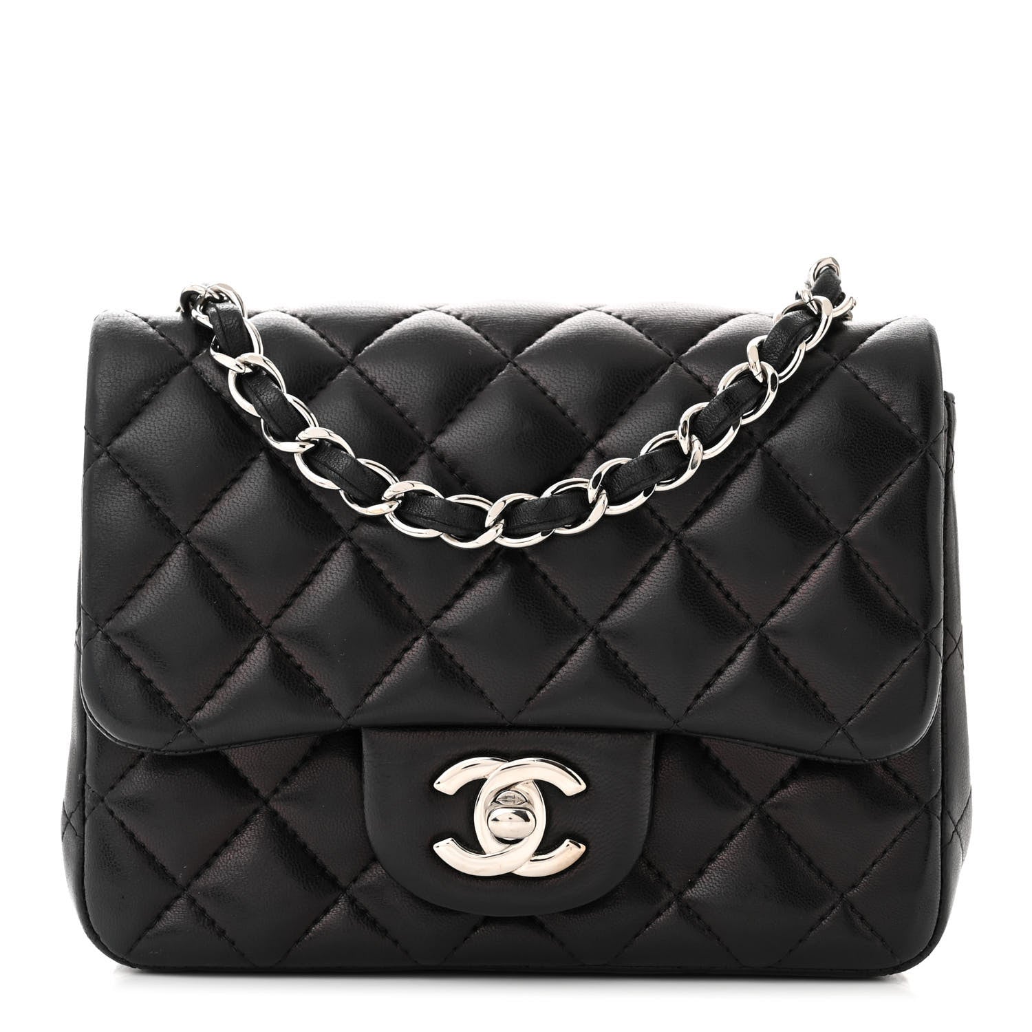 Chanel Lambskin Quilted Mini Square Flap Black 1 of 11