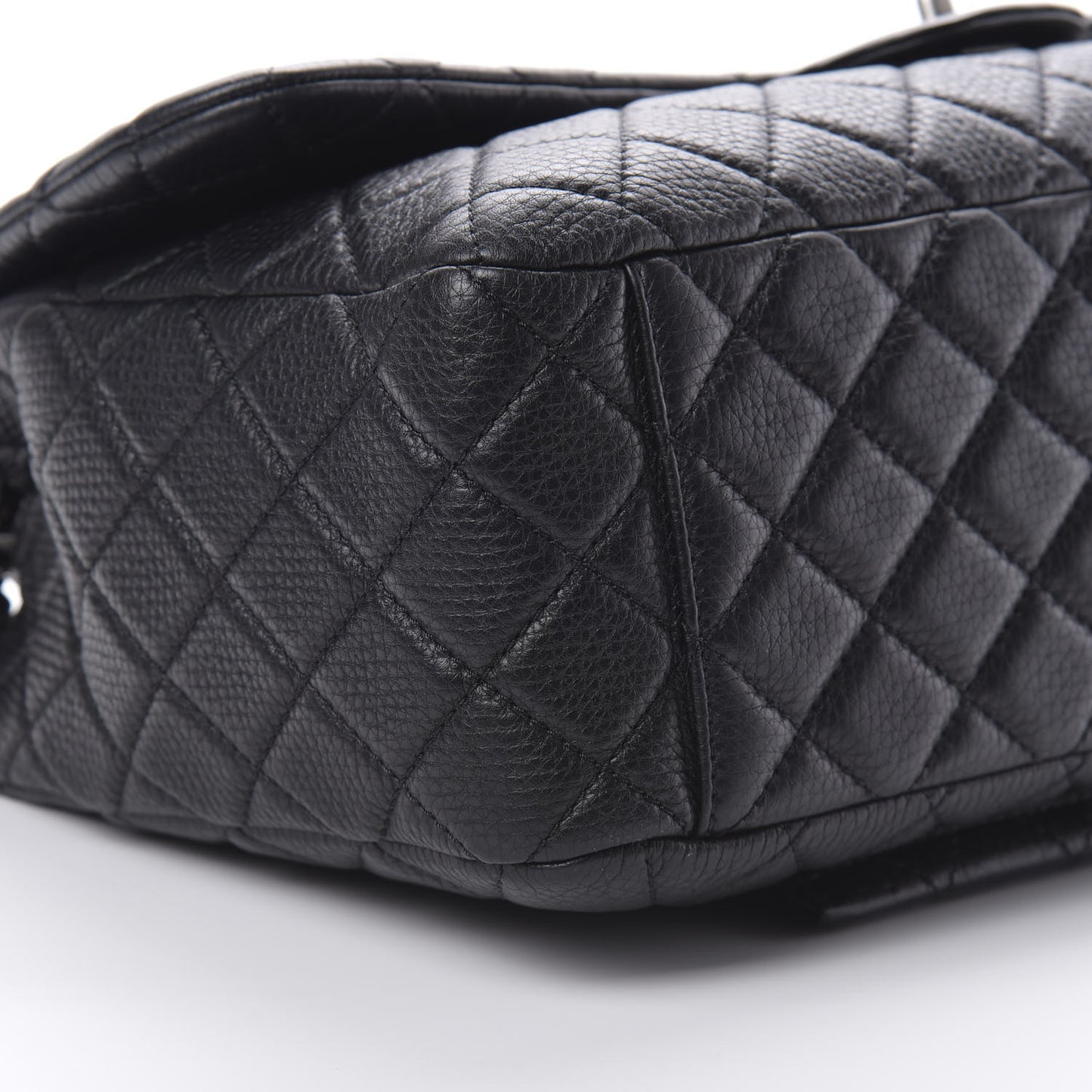 Calfskin Quilted XXL Travel Flap Bag Black