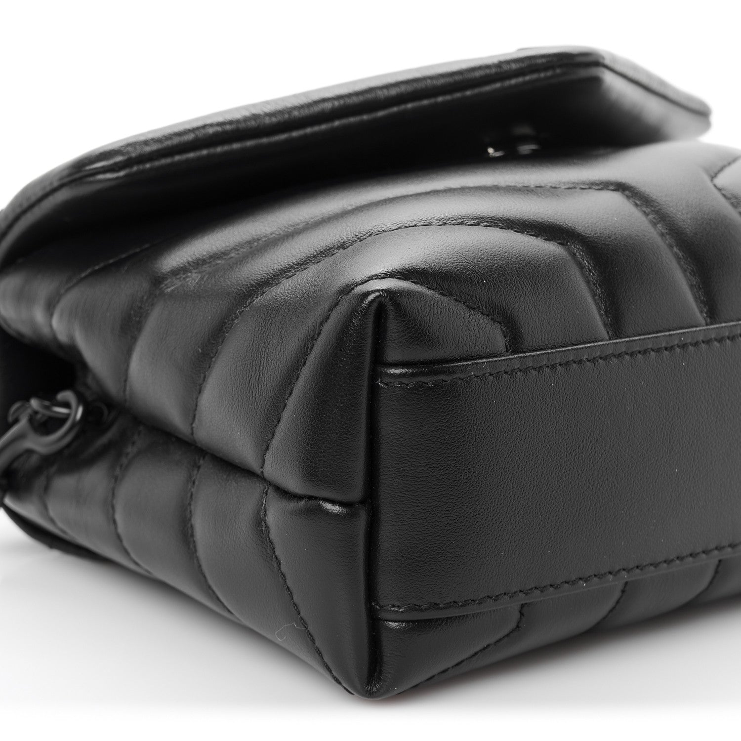 Saint Laurent Calfskin Y Quilted Monogram Monochrome Toy Loulou Crossbody Bag Black 10 of 12