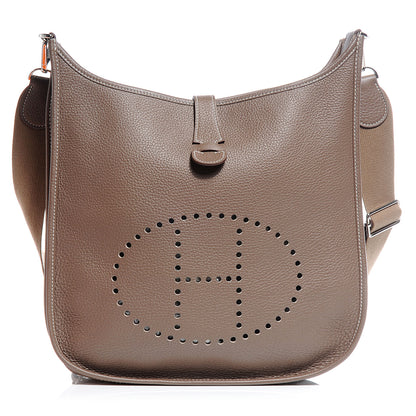 Hermes Taurillon Clemence Evelyne III GM Etoupe 1 of 9