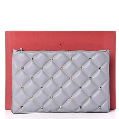 Valentino Garavani Nappa Candystud Zip Pouch Pastel Grey 9 of 9