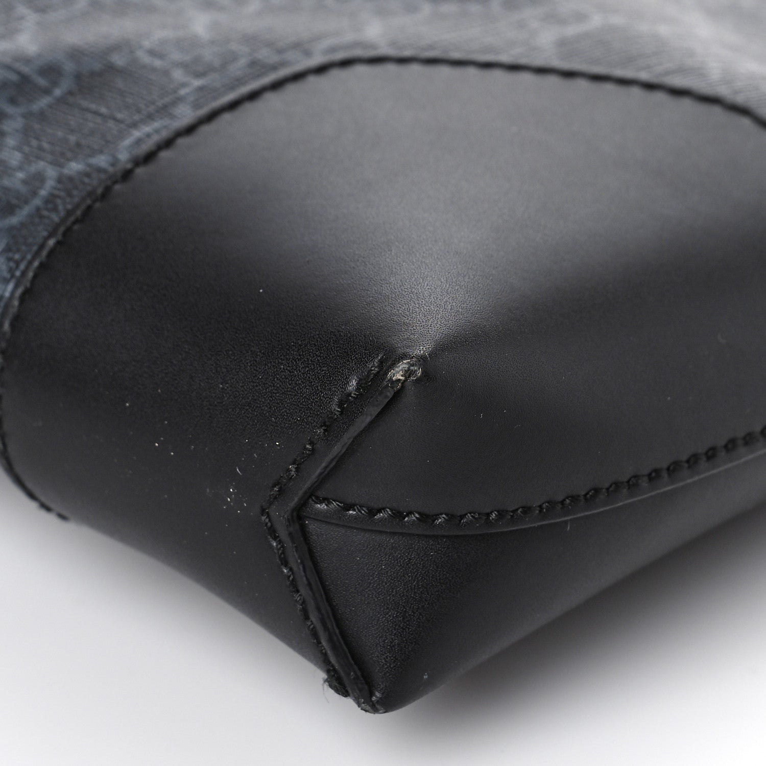 Gucci Soft GG Supreme Monogram Appia Calfskin Web East West Messenger Bag Black Grey 9 of 9