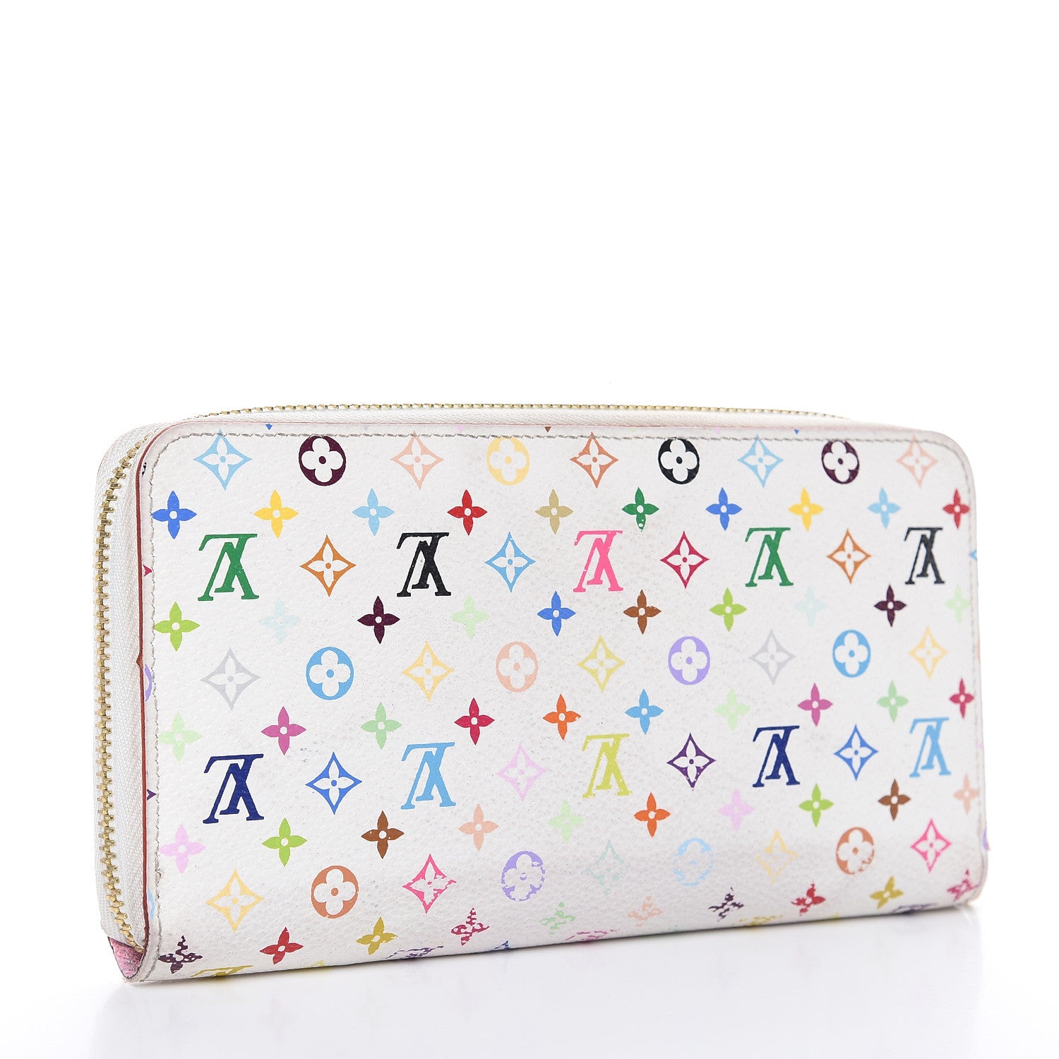 Louis Vuitton Monogram Multicolor Zippy Wallet White Litchi 3 of 16