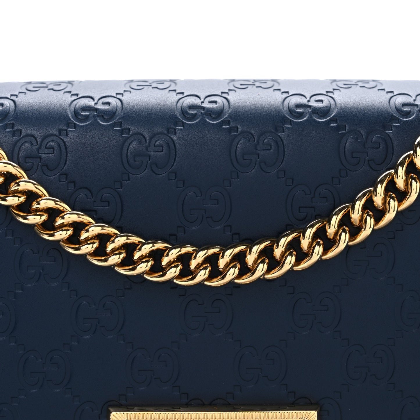 Guccissima Medium Padlock Shoulder Bag Blue Agata
