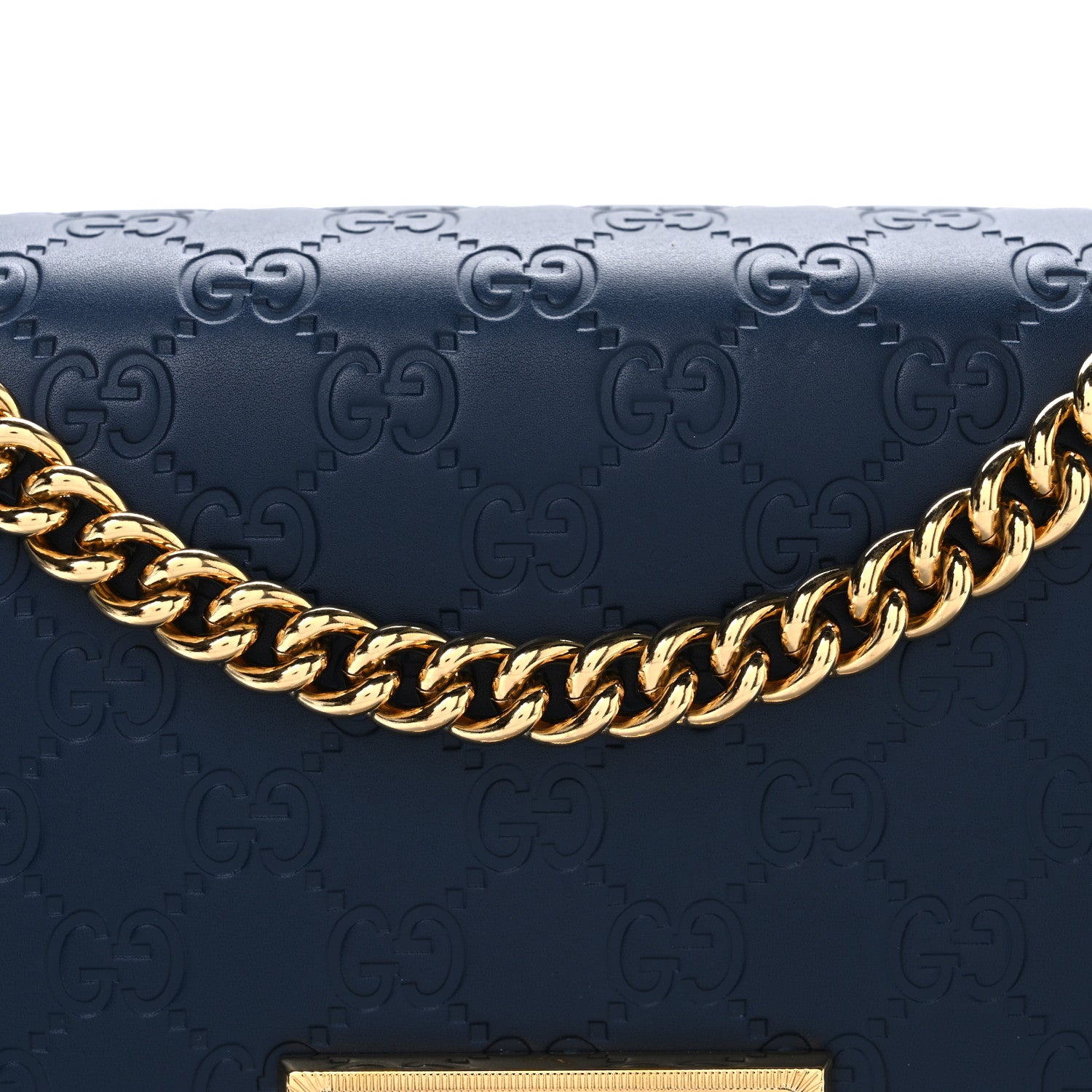 Gucci Guccissima Medium Padlock Shoulder Bag Blue Agata 8 of 10