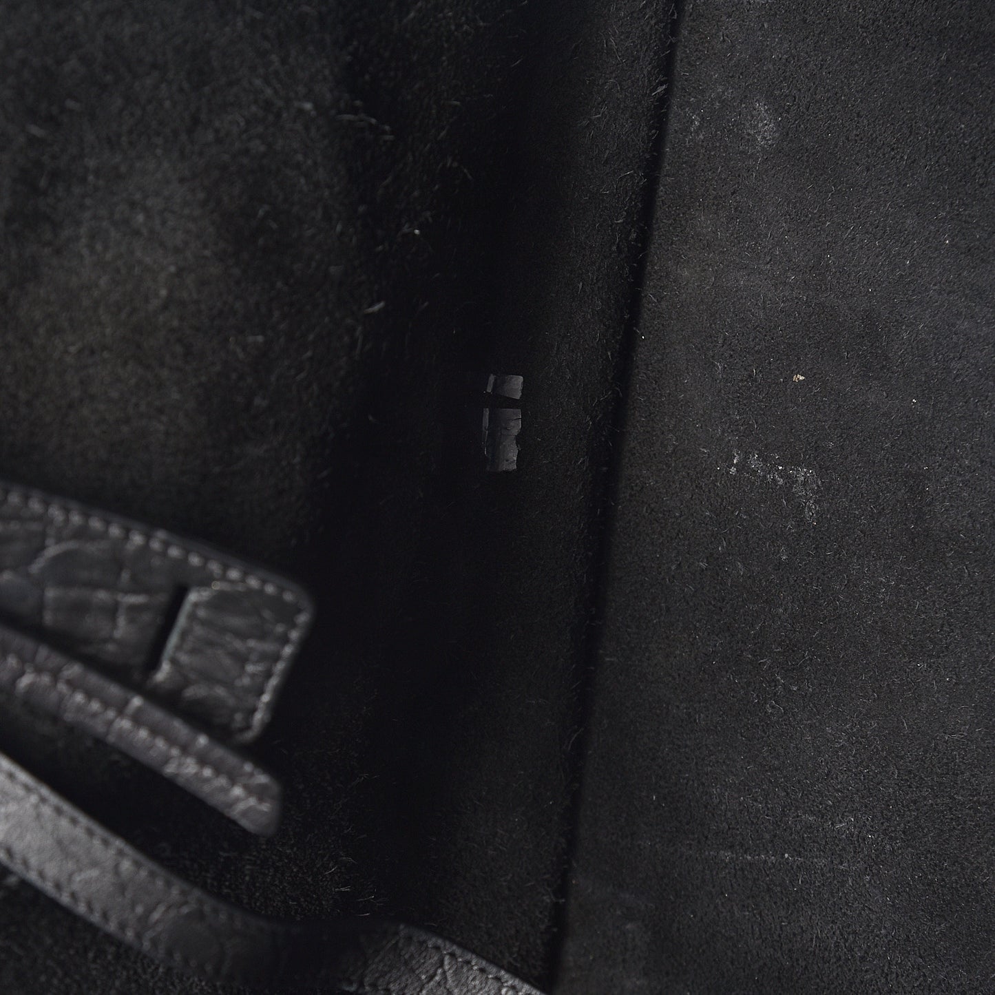 Crocodile Embossed Calfskin Medium Phantom Luggage Black