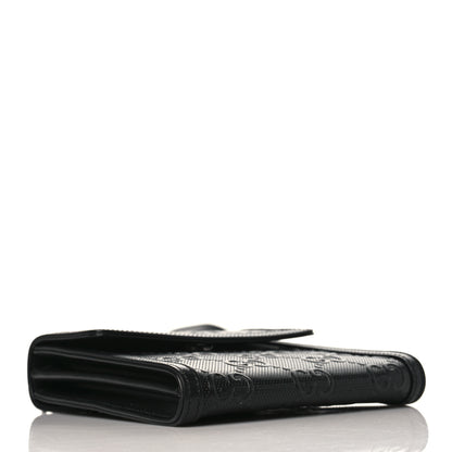 Gucci Calfskin GG Tennis Embossed Messenger Bag Black 3 of 8