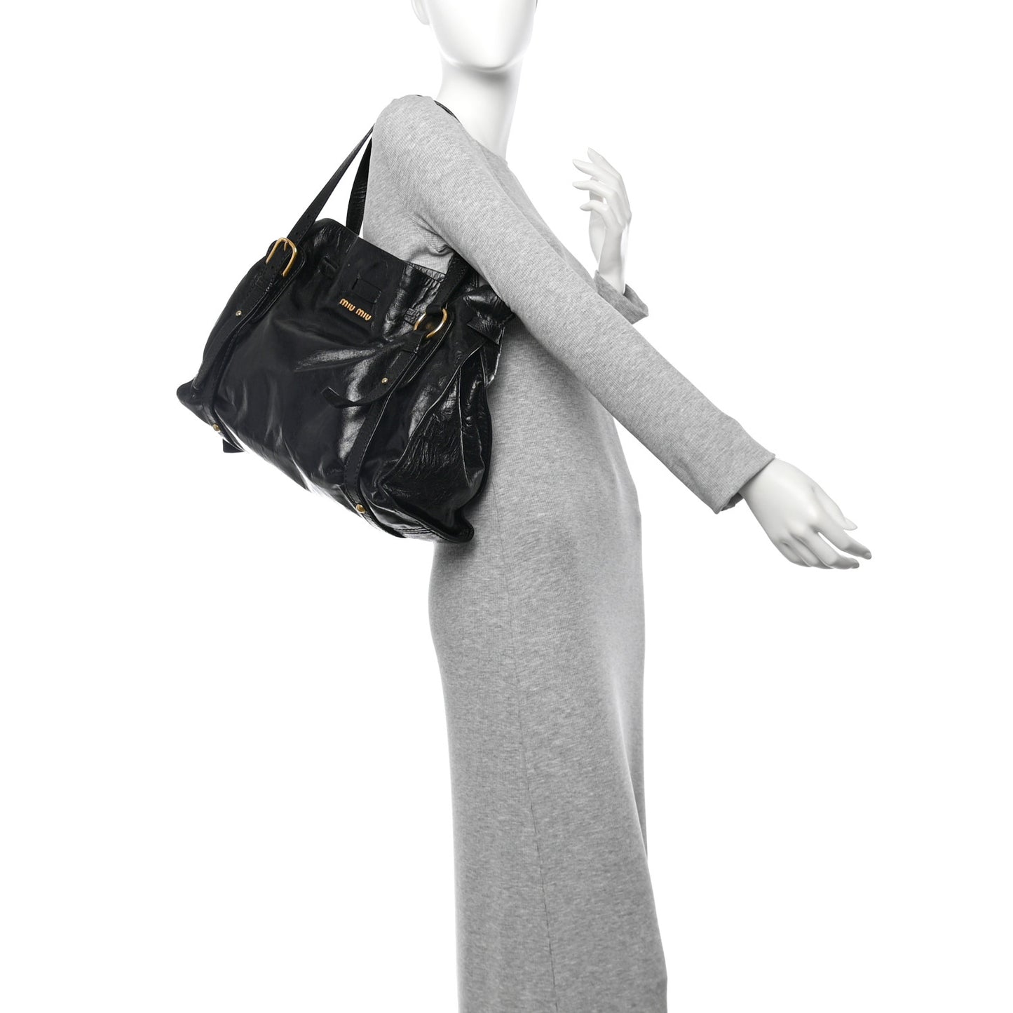 Vitello Lux Peggy Bow Tote Black
