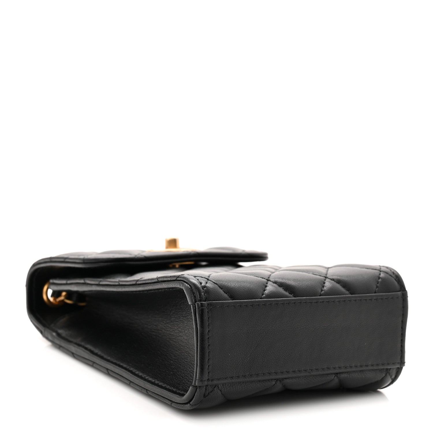 Chanel Lambskin Quilted Vertical Pearl Crush Flap With Chain Black 4 of 12
