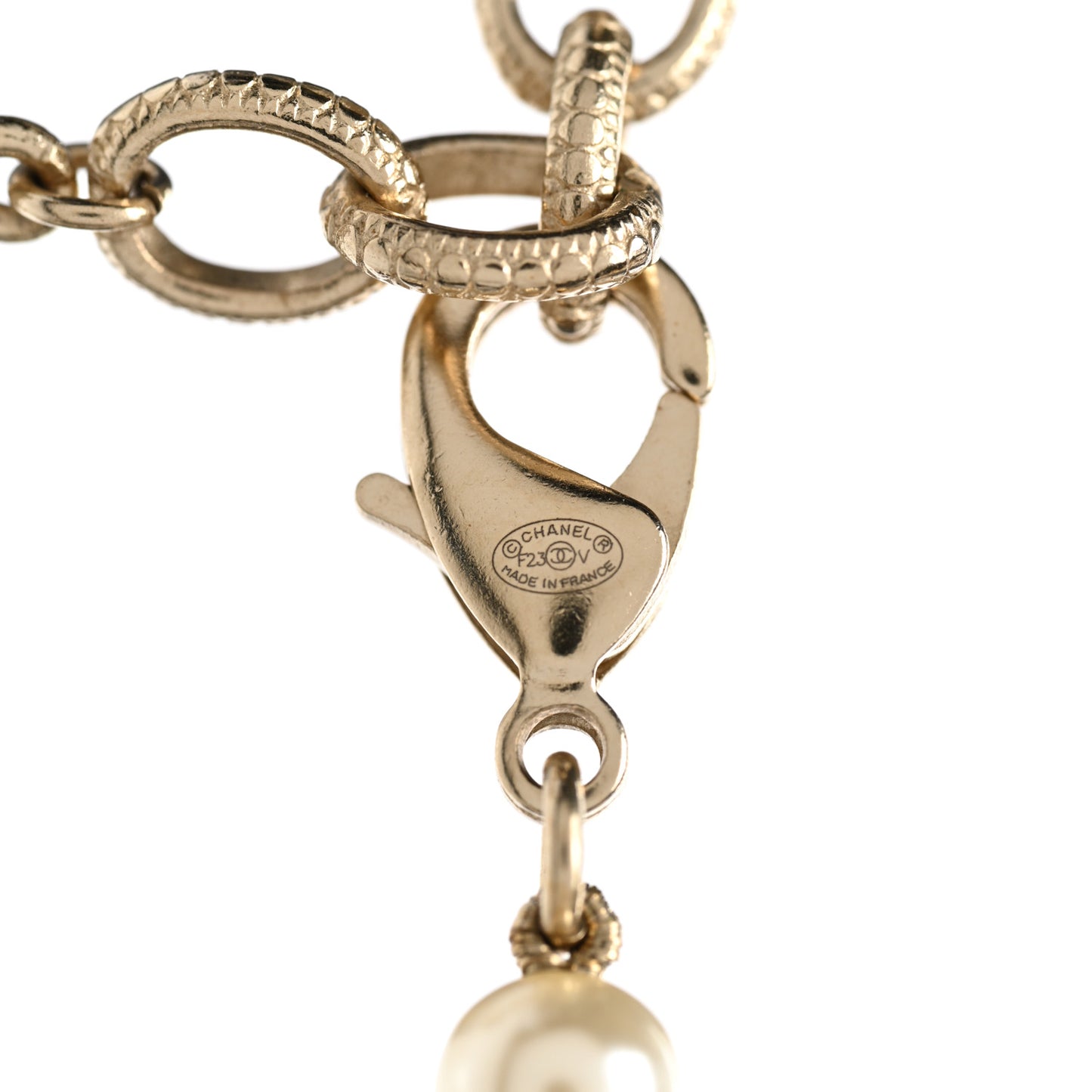 Pearl CC 100th Anniversary Necklace Light Gold