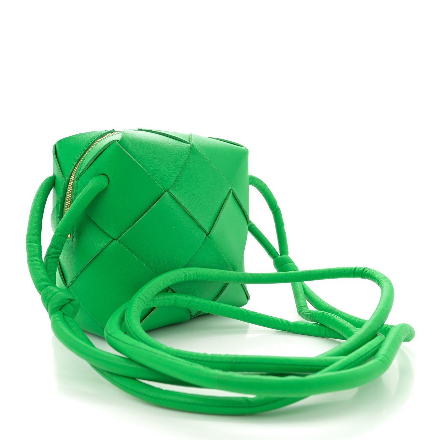 Lambskin Maxi Intrecciato Mini Cassette Camera Bag Parakeet