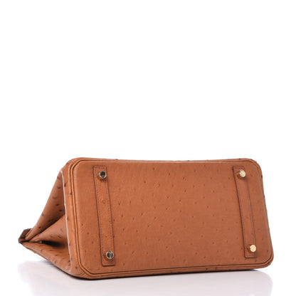Hermes Ostrich Birkin 30 Cognac 4 of 11