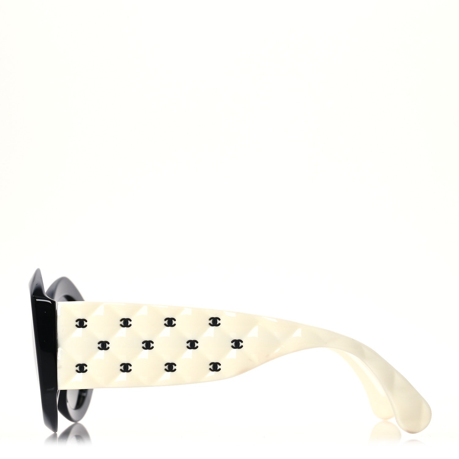 Chanel Acetate Quilted CC Sunglasses 5486 White Black 3 of 8