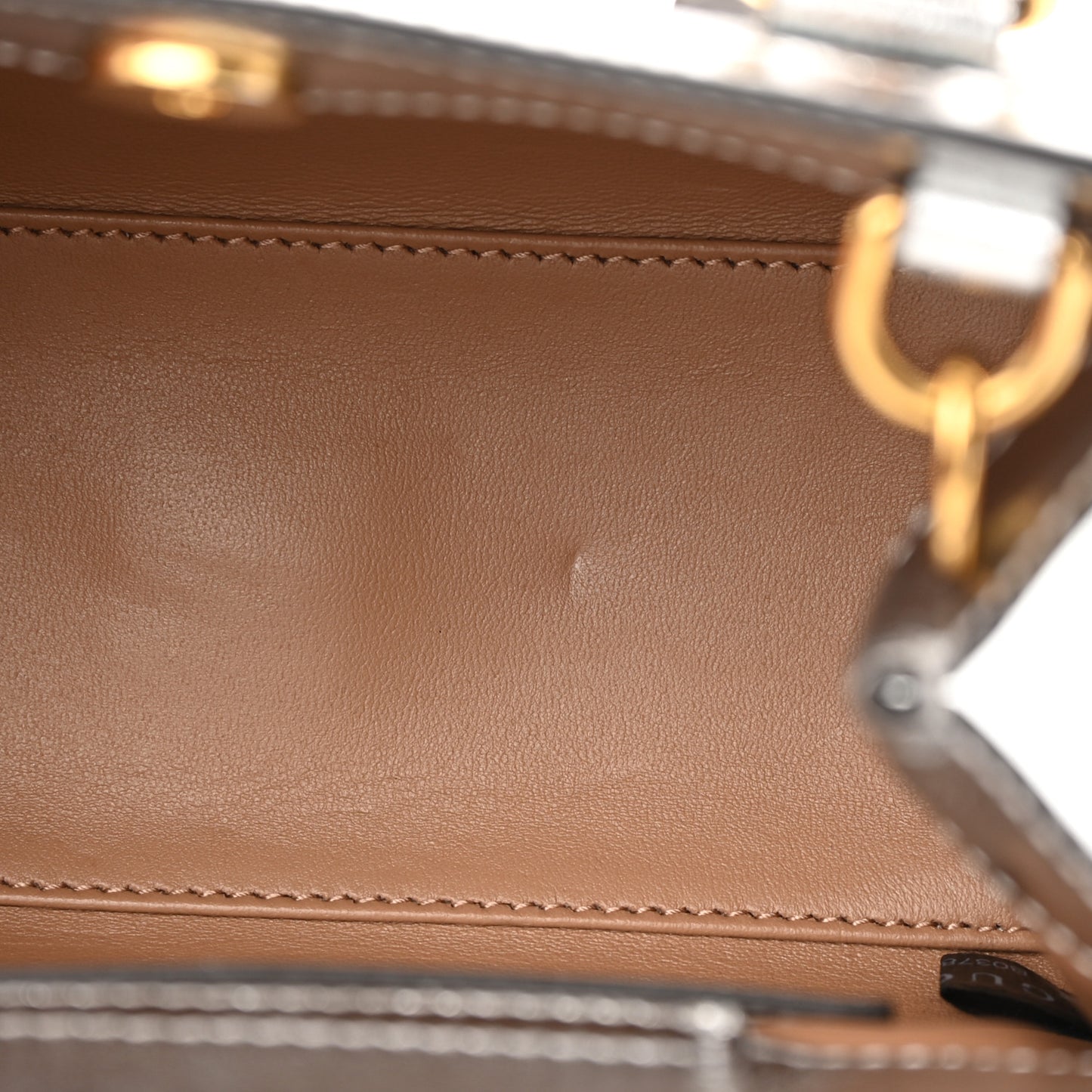 Textured Calfskin Mini Diana Tote Bag Silver Wild Rose