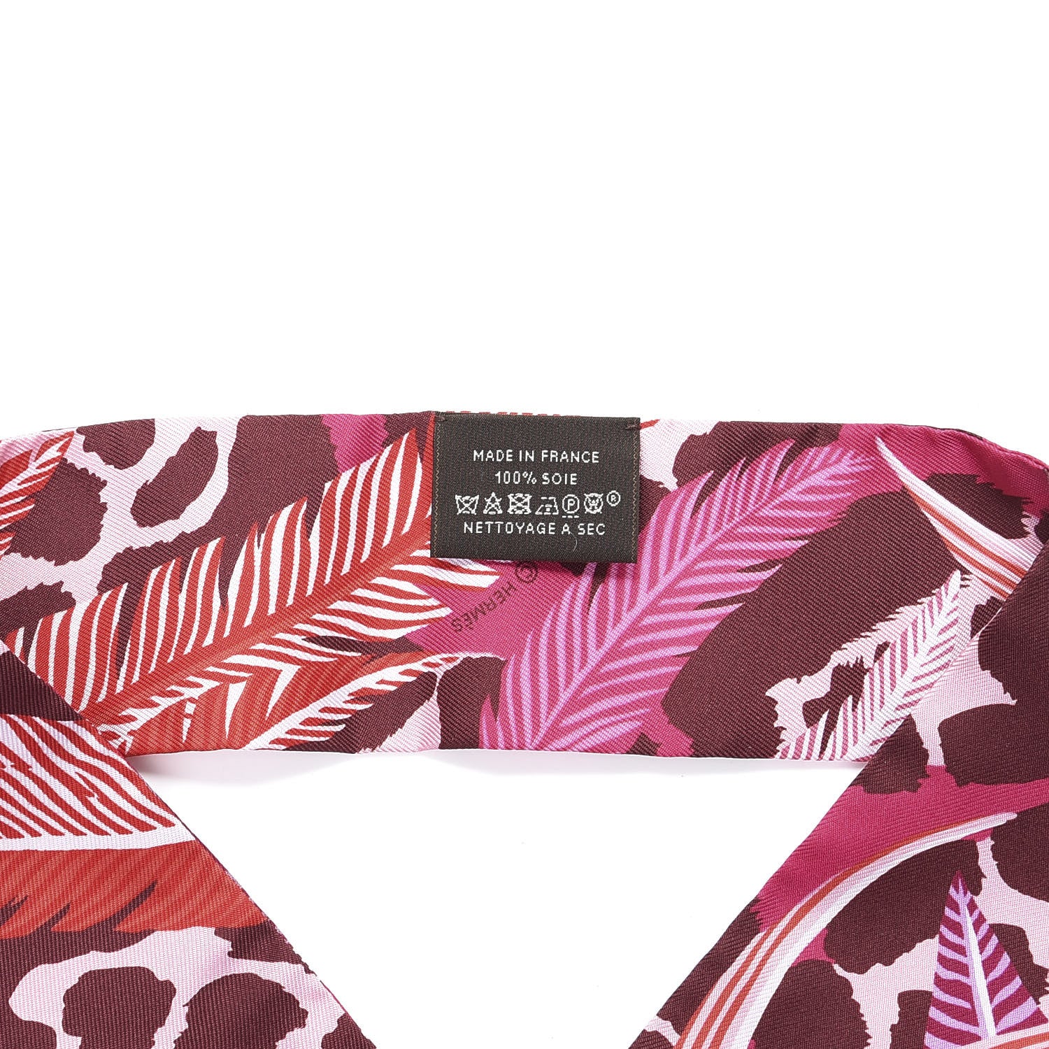 Hermes Silk Jaguar Quetzal Twilly Fuchsia Rose Bordeaux 2 of 4