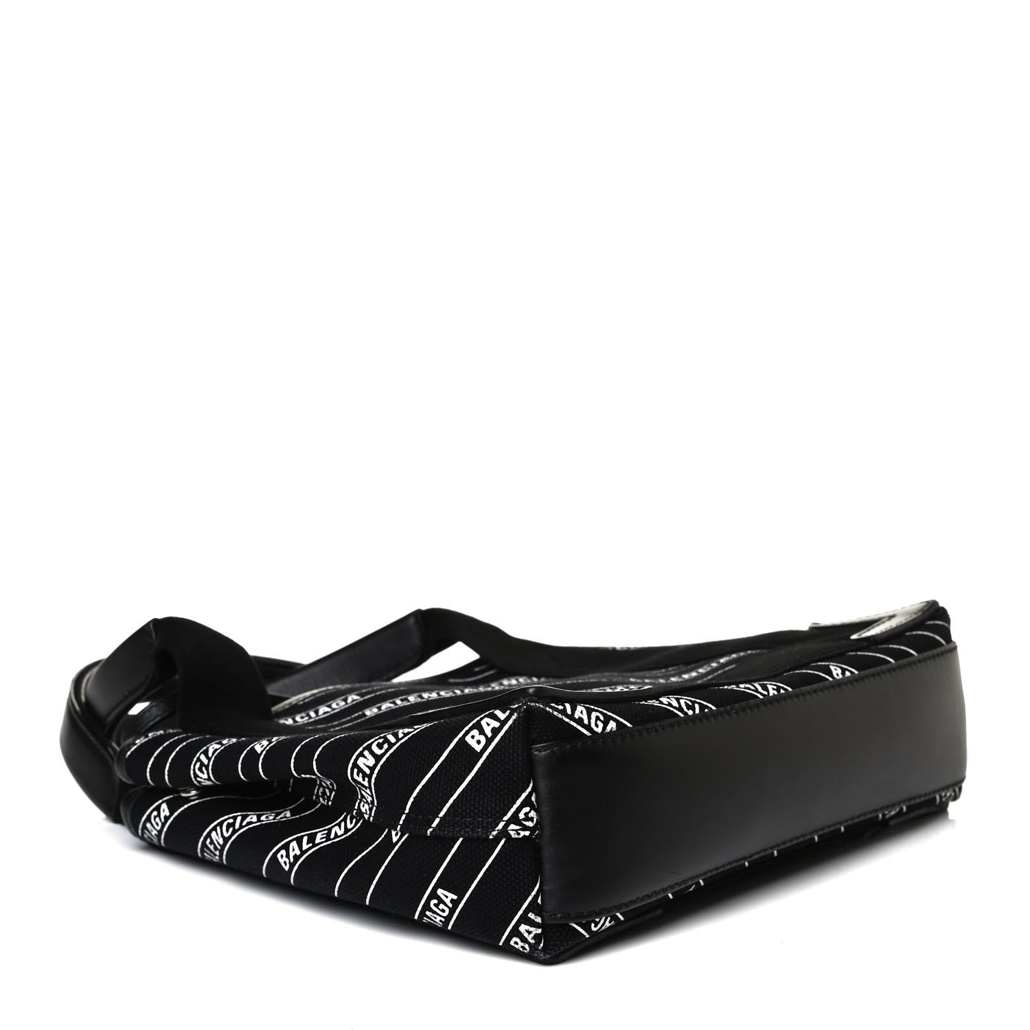 Balenciaga Cotton Canvas Calfskin Logo Print Navy Cabas XS Black White 5 of 18