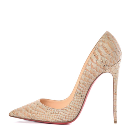 Christian Louboutin Liege Embossed So Kate 120 Pumps 38.5 Beige 1 of 9
