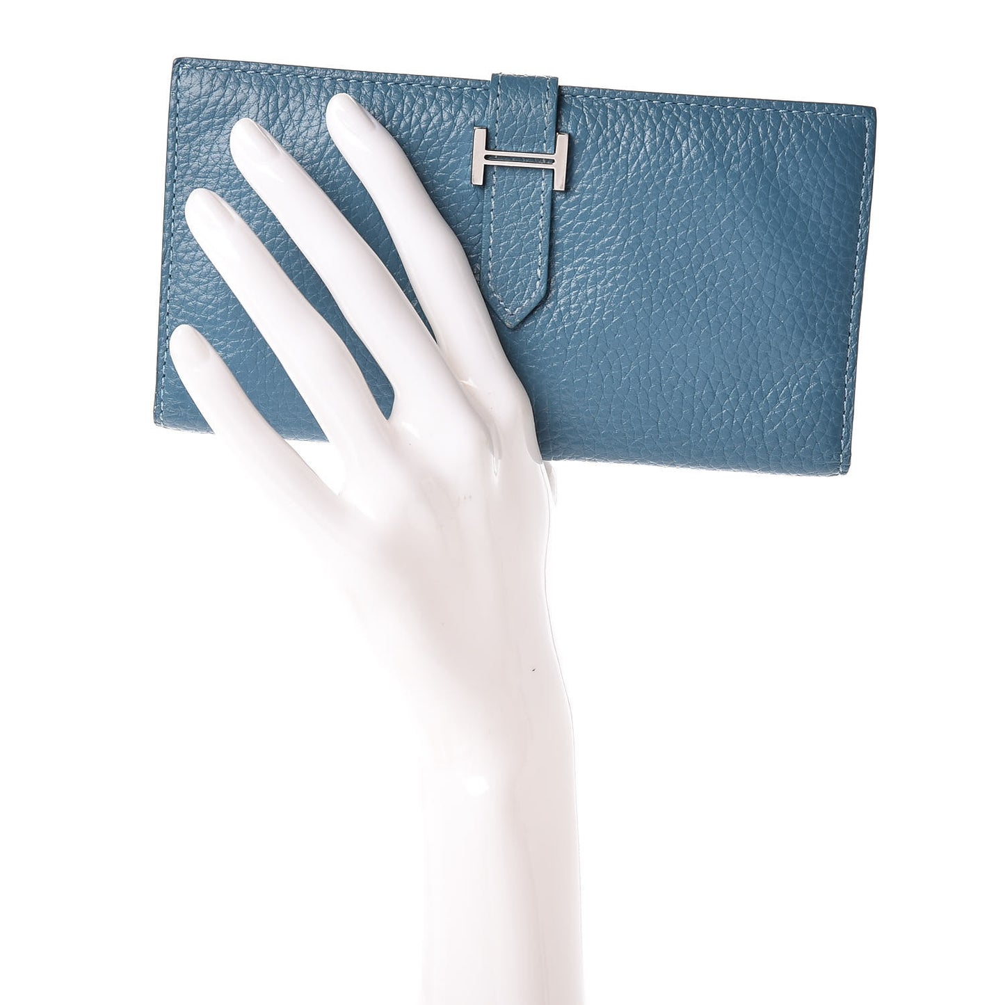 Taurillon Clemence Bearn Wallet Blue Jean