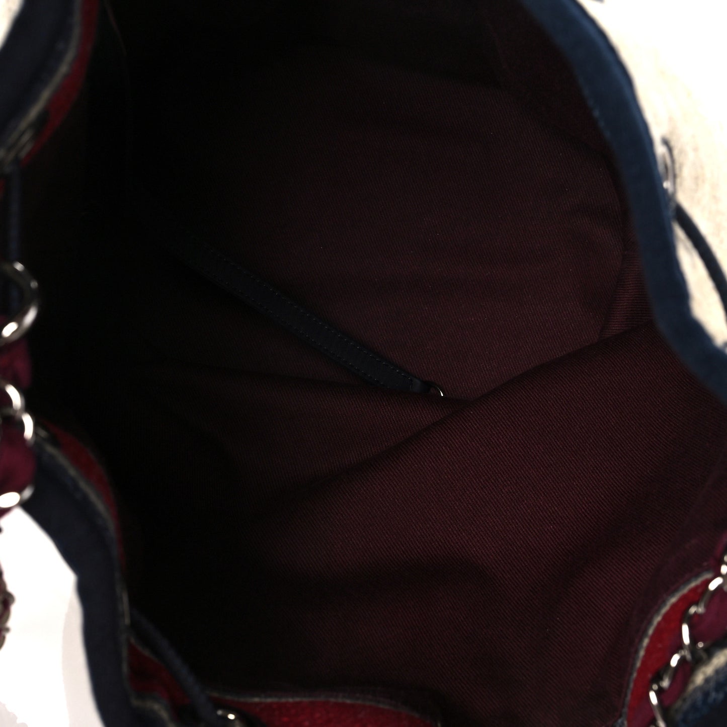 Striped Canvas Deauville Drawstring Bag Beige