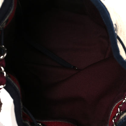 Chanel Striped Canvas Deauville Drawstring Bag Beige 5 of 7