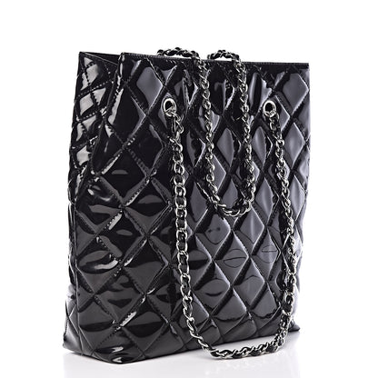 Chanel Vinyl Quilted In The Business North South Tote Black 3 of 9