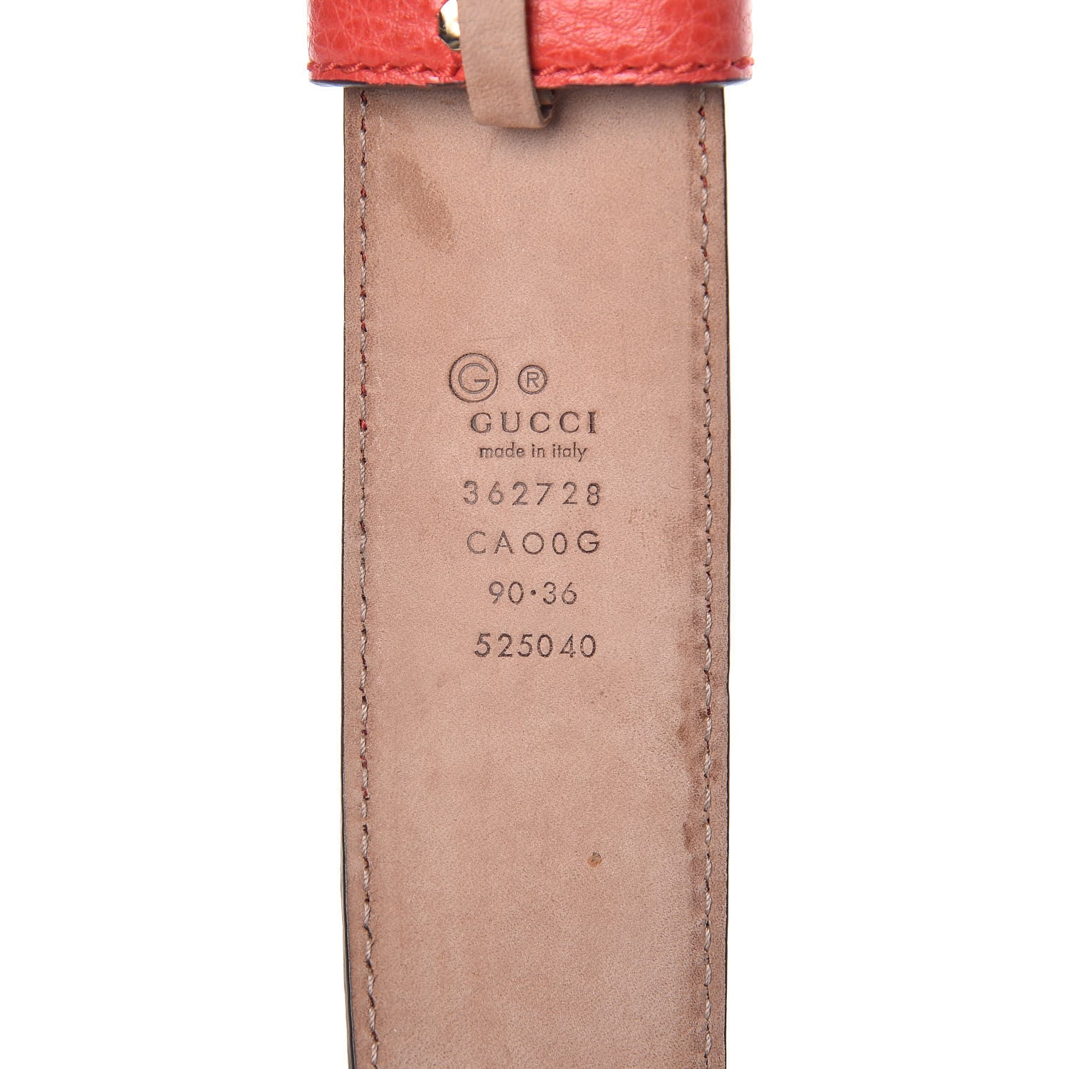 Gucci Calfskin 1973 Belt 90 36 Red 6 of 7