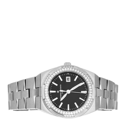 Vacheron Constantin Stainless Steel Diamond Bezel 33mm Overseas Quartz Watch Black 1205V/100A-B591 2 of 4