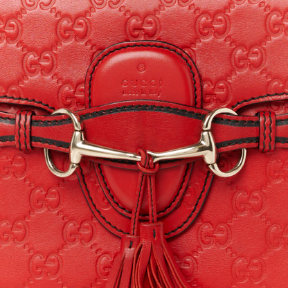 Gucci Guccissima Medium Emily Chain Shoulder Bag Red 9 of 11