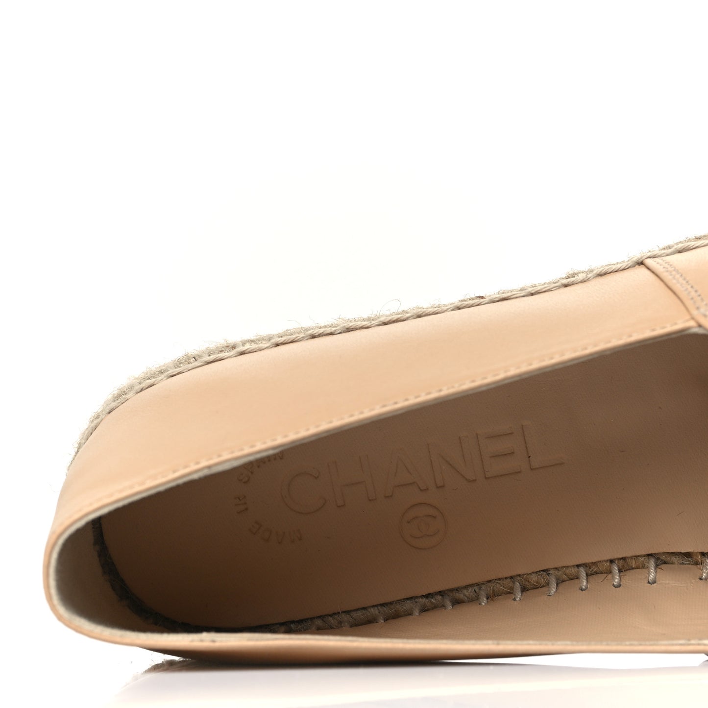 Lambskin CC Espadrilles 39 Beige Black