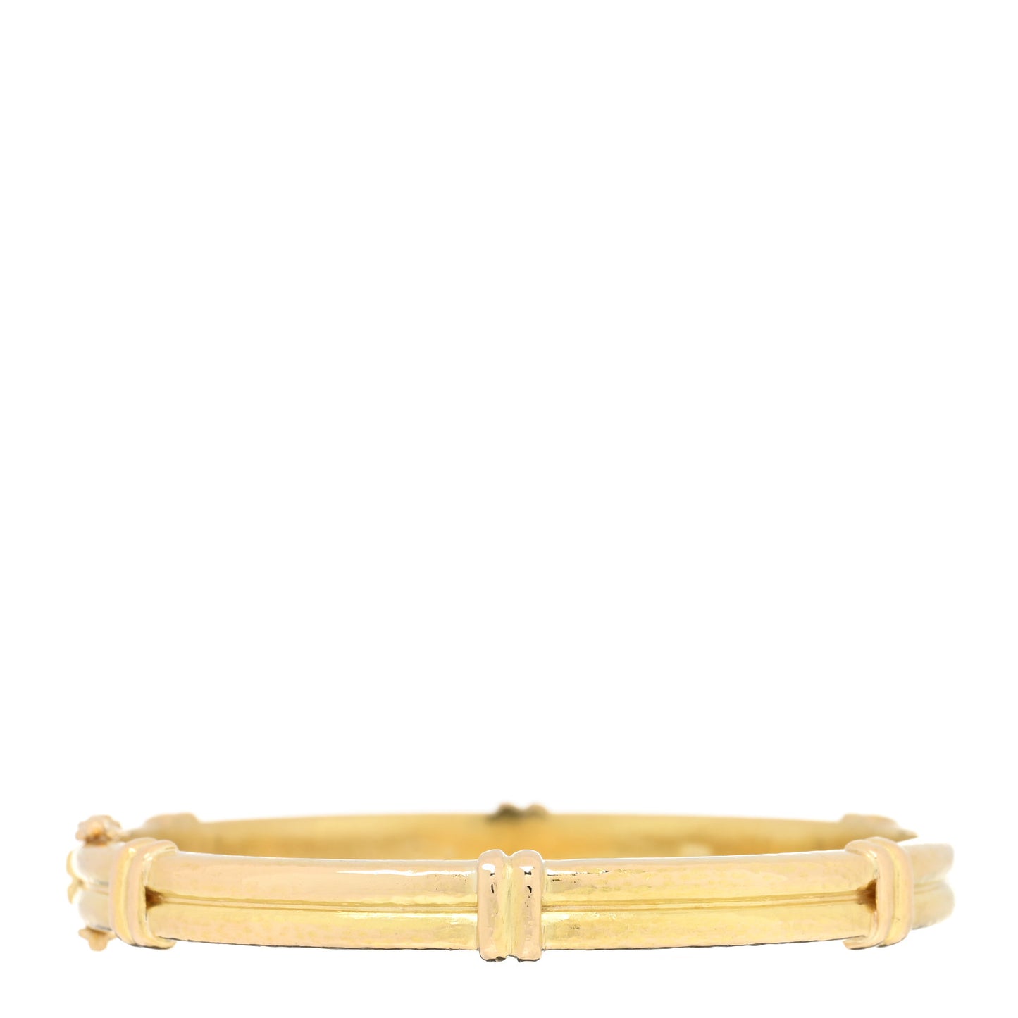 ELIZABETH LOCKE 19K Yellow Gold Hammered Banded Bangle Bracelet