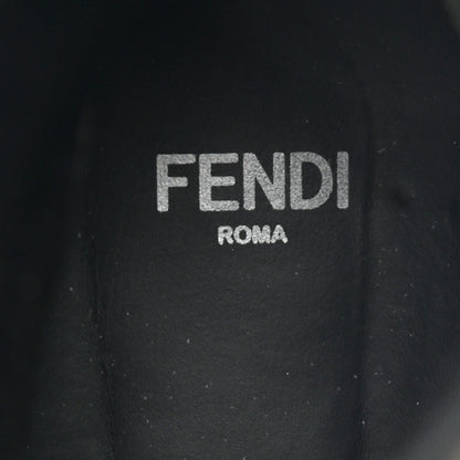 Fendi Calfskin Stretch Fabric Rockoko Biker Boots 38.5 Tobacco Black Marino 8 of 8