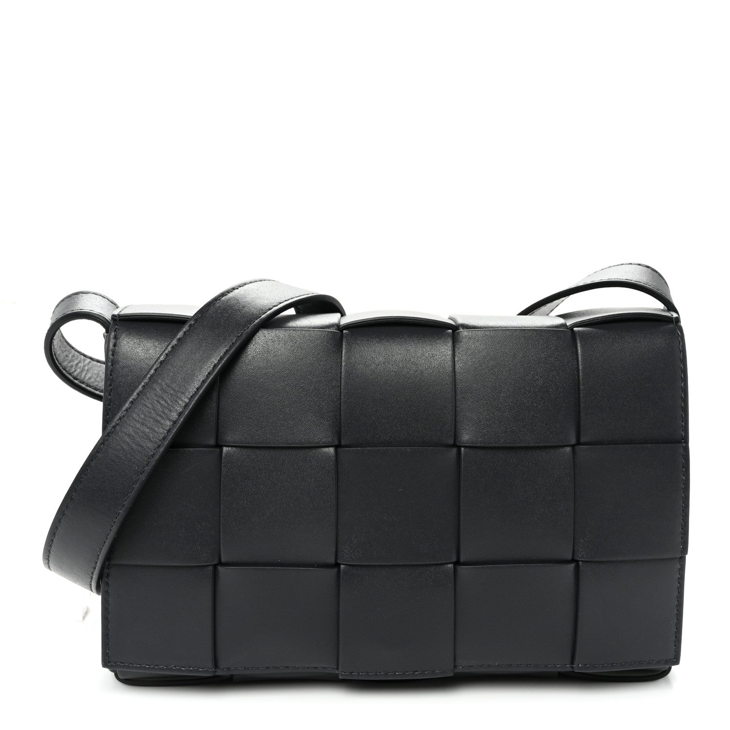 Bottega Veneta Lambskin Maxi Intreccio Small Cassette Crossbody Bag Ardoise Glacier 1 of 9