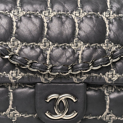 Chanel Lambskin Tweed Double Stitch Maxi Flap Grey 8 of 10