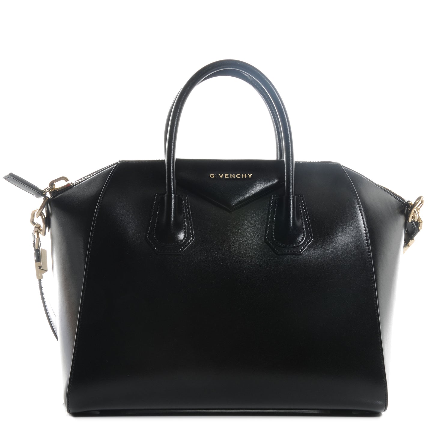 Shiny Lord Calfskin Medium Antigona Black
