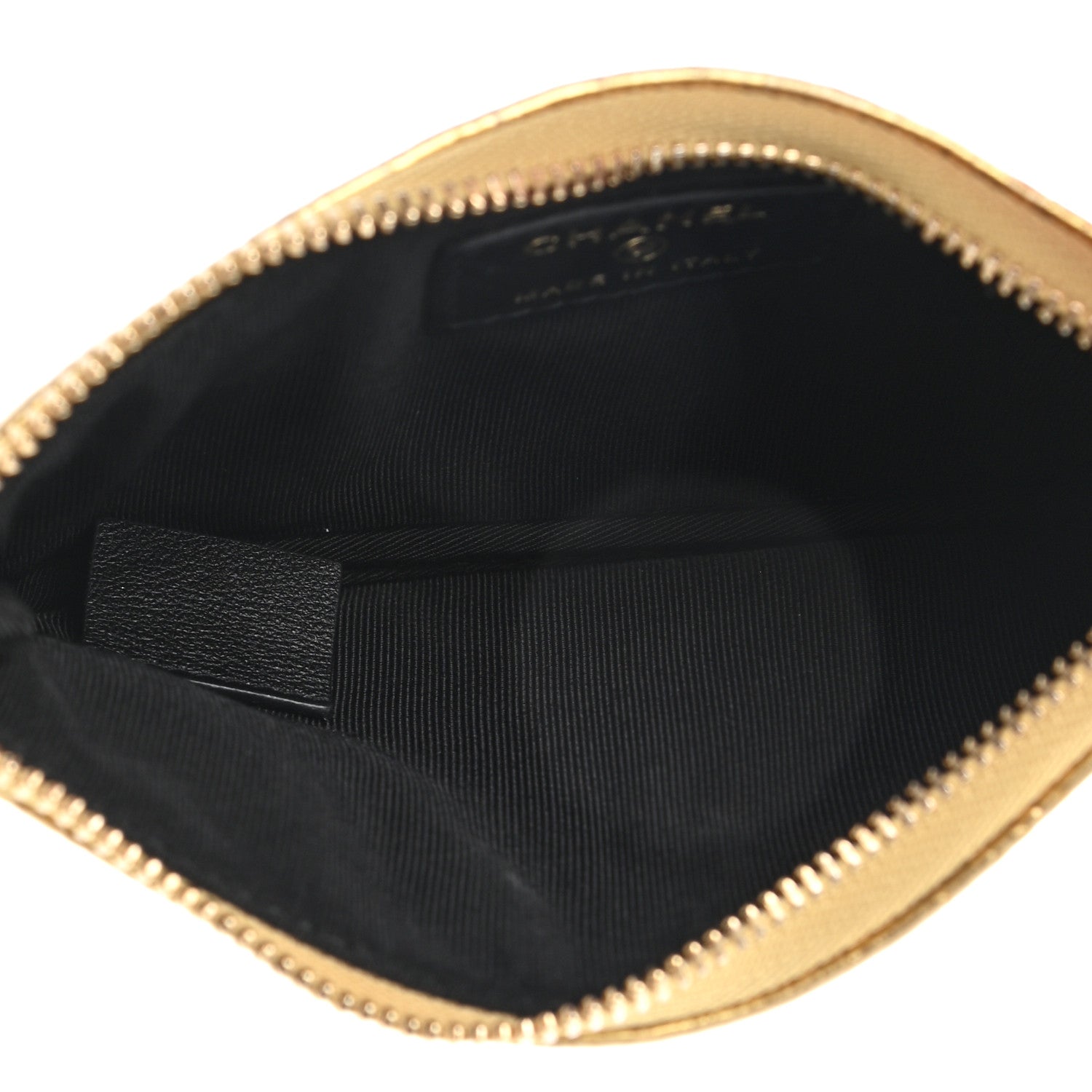 Chanel Metallic Calfskin Crocodile Embossed Cocodile Small Cosmetic Case Gold 5 of 7