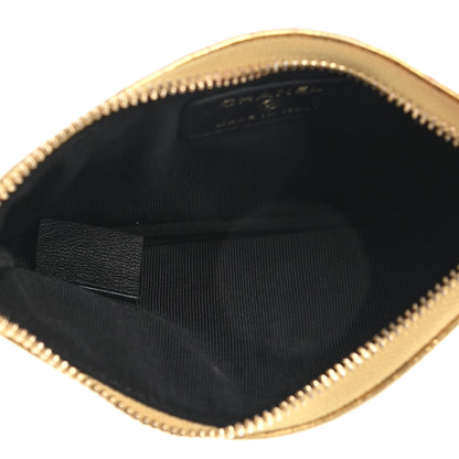 Chanel Metallic Calfskin Crocodile Embossed Cocodile Small Cosmetic Case Gold 5 of 7