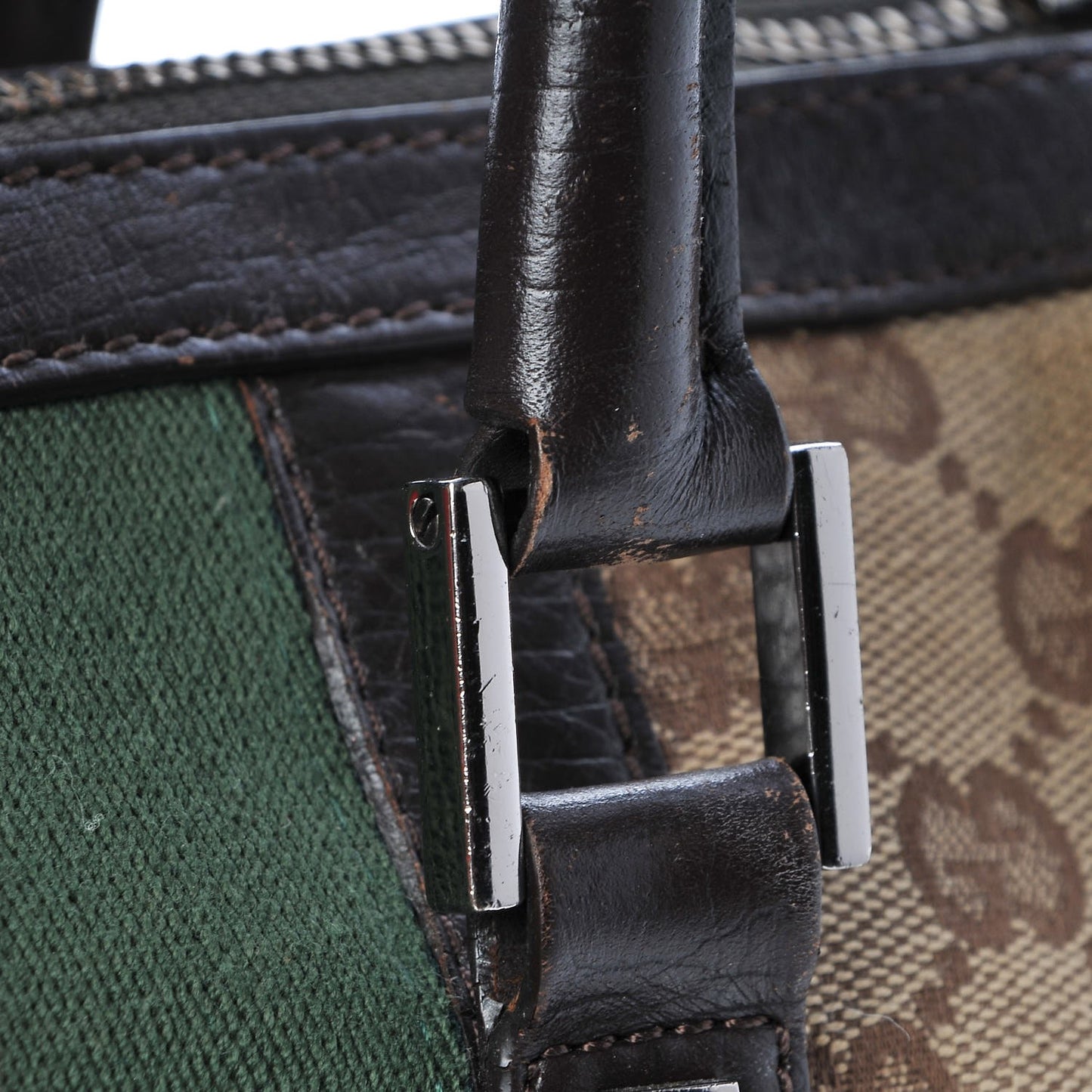 Monogram Vintage Web Mini Boston Dark Brown