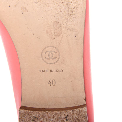 Chanel Lambskin Cap Toe CC Ballerina Flats 40 Pink 9 of 11