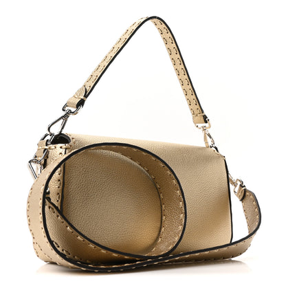 Fendi Cuoio Roma Sellerissima Nappa Sintetica Tape Stitch Baguette Platino 3 of 9