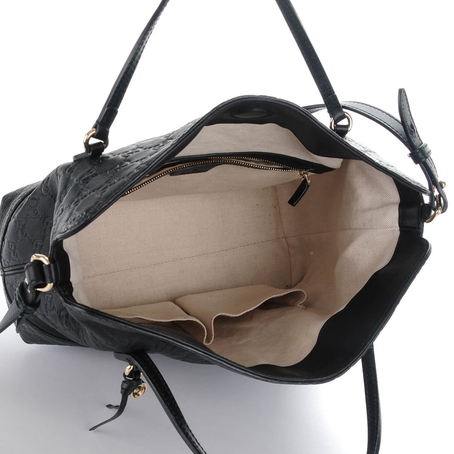Guccissima Medium Bree Foldover Tote Black