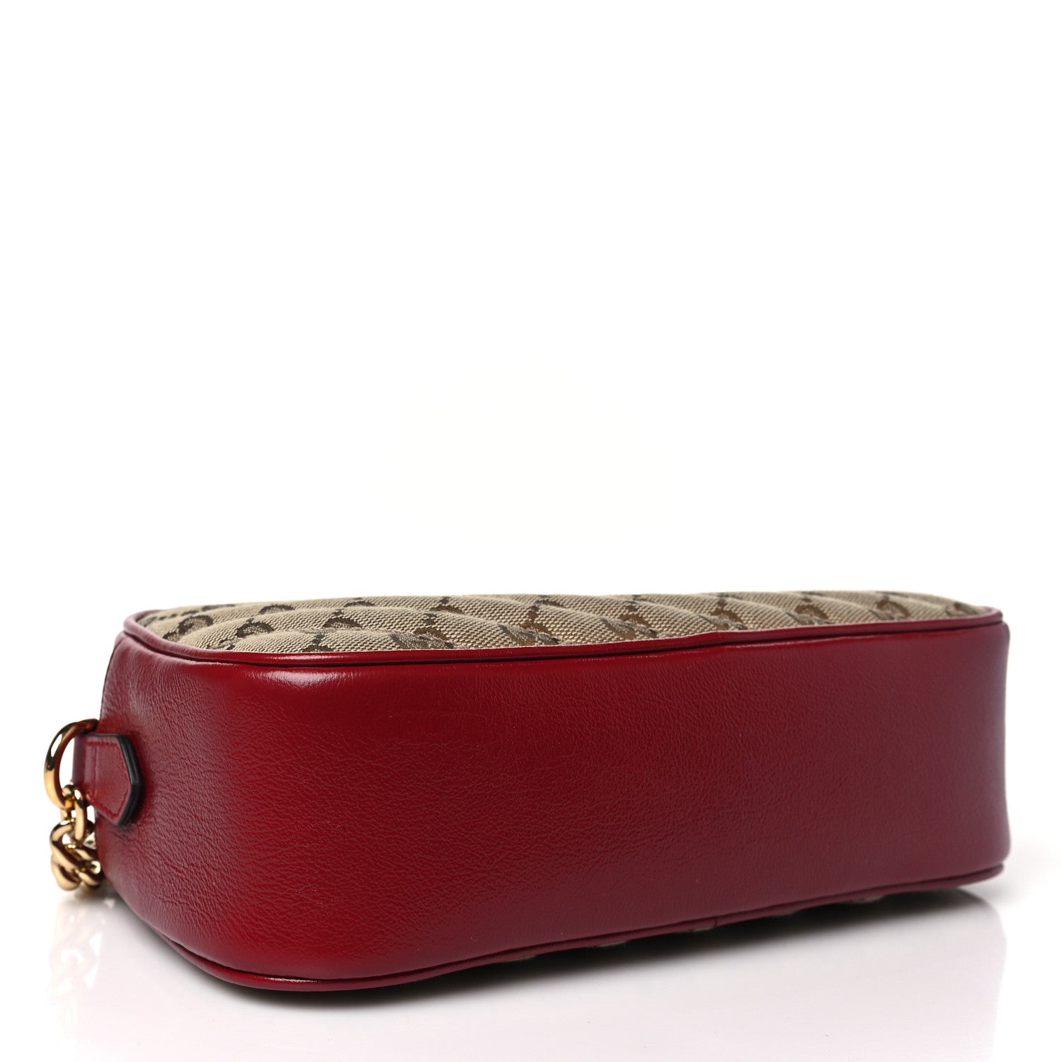 Gucci Monogram Azalea Calfskin Matelasse Diagonal Small GG Marmont Chain Shoulder Bag Beige Ebony New Cherry Red 4 of 11