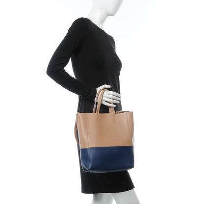 Celine Grained Calfskin Small Vertical Bi-Cabas Nude Deepsea 2 of 12