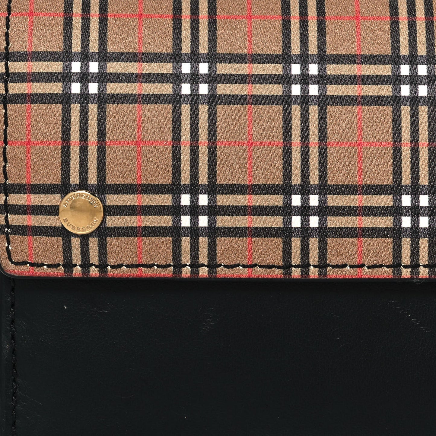 Calfskin Mini Vintage Check Harris Wallet Antique Yellow