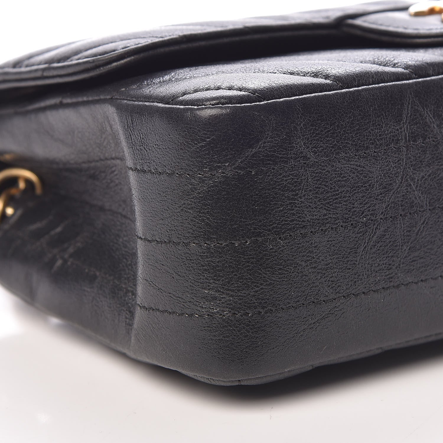 Chanel Iridescent Calfskin Chevron Quilted Mini Rectangular Flap Black 9 of 11