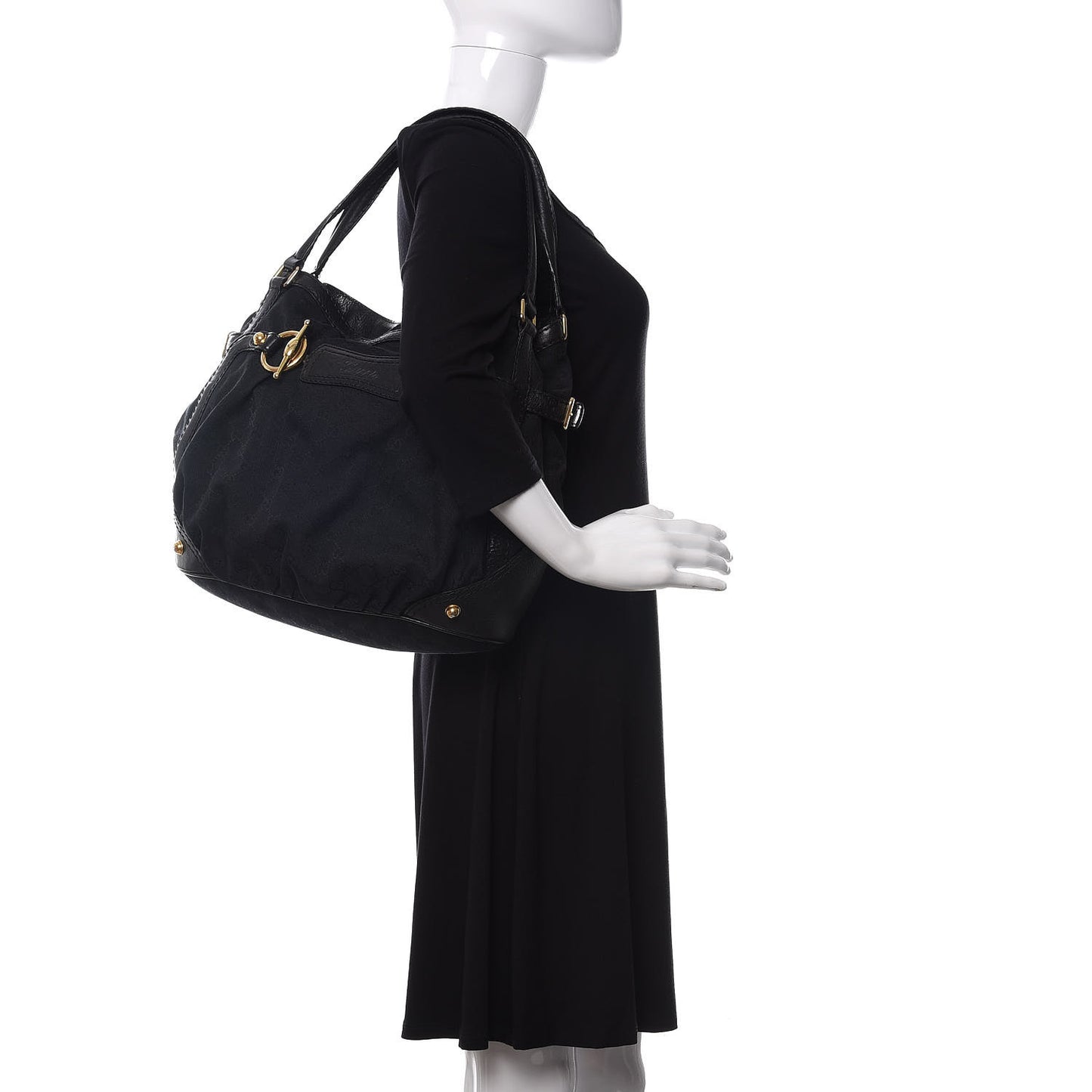 Monogram Medium Jockey Tote Black