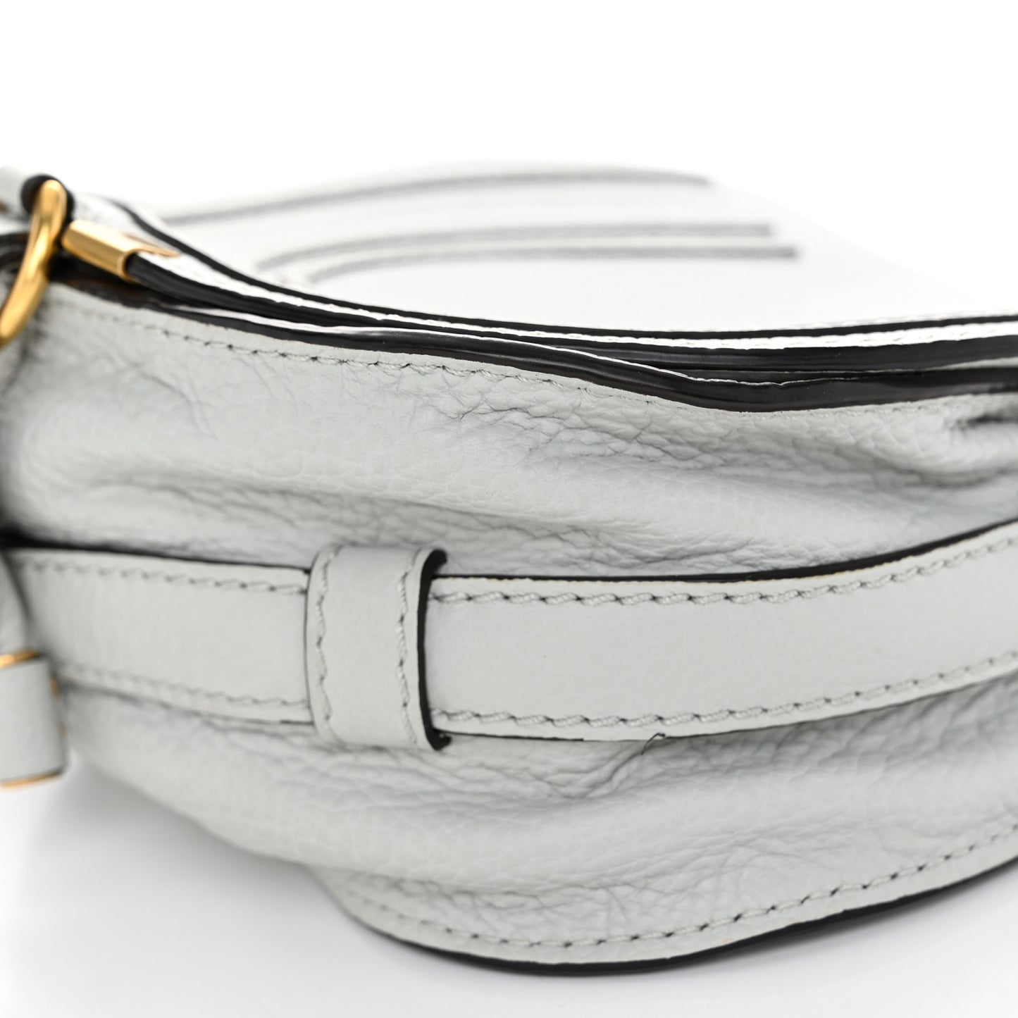 Calfskin Mini Marcie Round Crossbody Bag Faded Blue