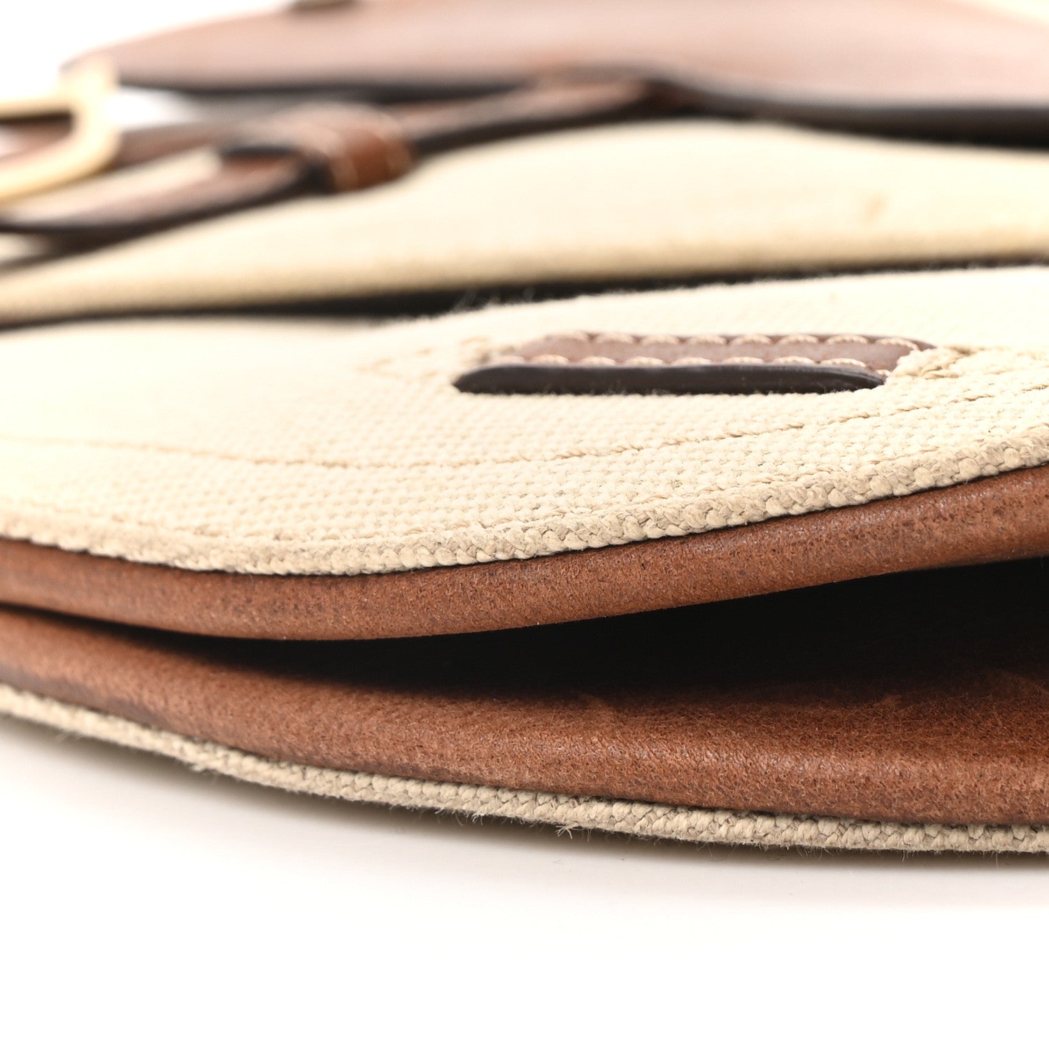Christian Dior Calfskin Canvas Saddle Bag Beige 10 of 10