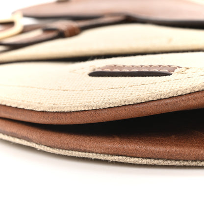 Christian Dior Calfskin Canvas Saddle Bag Beige 10 of 10