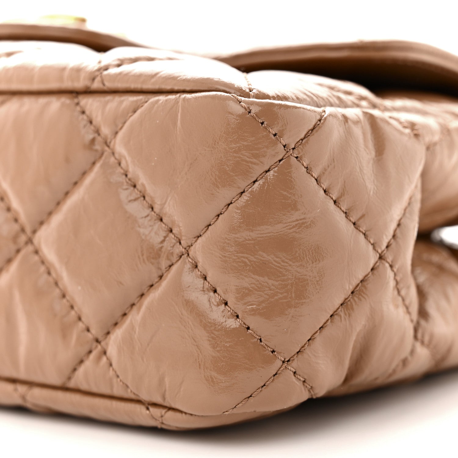 Chanel Shiny Crumpled Calfskin Quilted Small Wavy CC Hobo Dark Beige 10 of 12