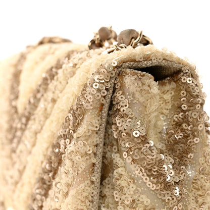 Chanel Sequins Chevron Flap Gold 12 of 13